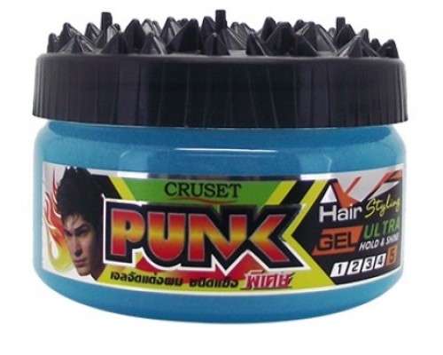 CRUSET Punk Hair Styling Gel (Ultra Hold & Shine, blue) 250 ml.